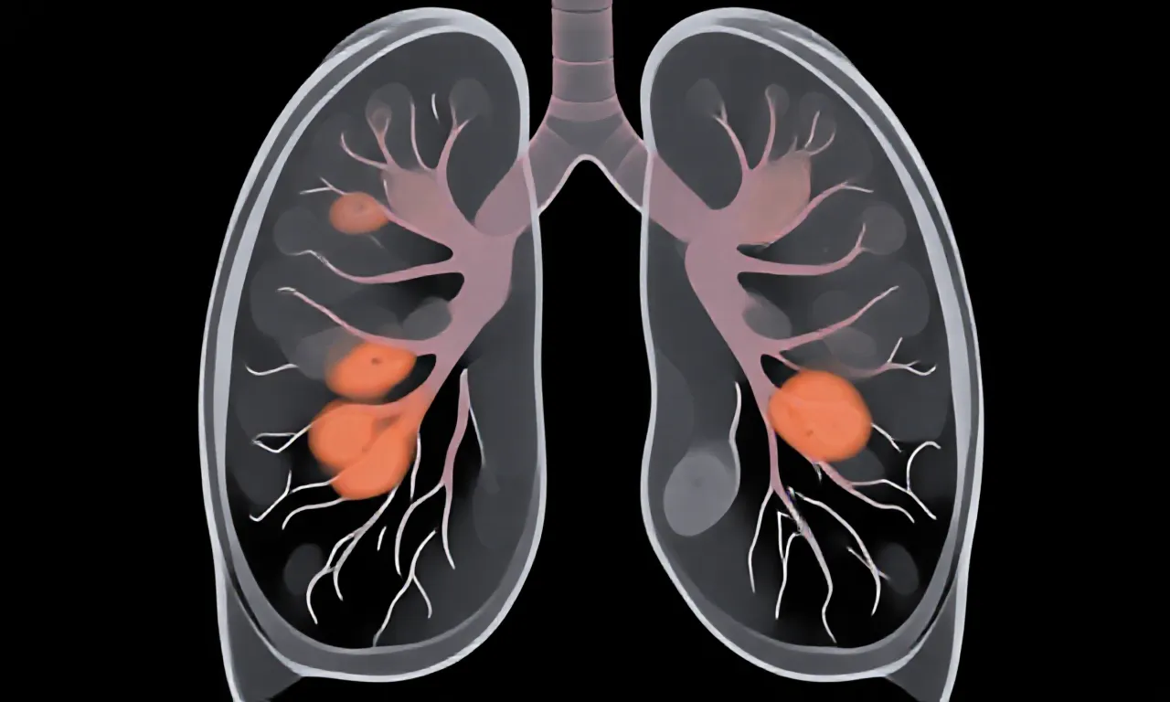 O que é Fibrose Pulmonar e como ela aparece em tomografias de tórax?