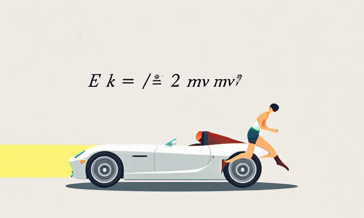 O que significa "kinetic energy" e como ela é calculada.